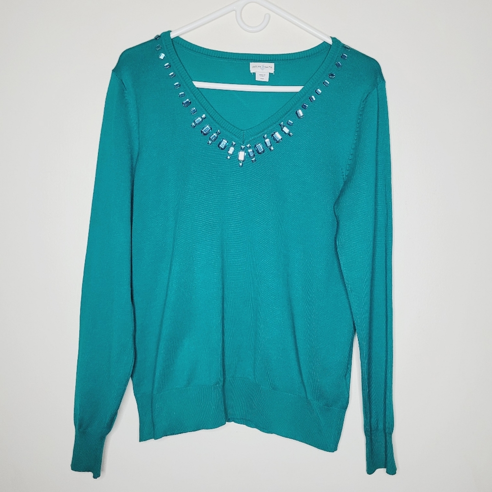 Jacyln Smith Sweater Women's Medium Green Medium Mermaidcore Teacher Career